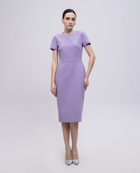 Victoria Beckham Фиолетовое платье-футляр с шерстью 1225WDR005232A