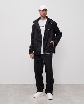 Alexander McQueen Черная ветровка в узоре Skull 838592QRACA