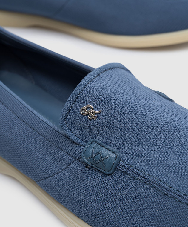 Stefano Ricci Блакитні лофери зі шкіряними вставками UZ64G2293TSVTS зображення 5