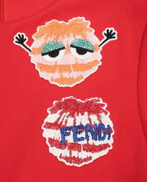 Fendi Дитяча червона сукня з брендовими нашивками JFB15069