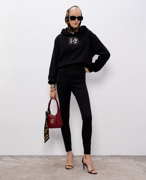 Dolce&Gabbana Черные худи с вышивкой монограммы логотипа DG F9S47ZGDC9Y
