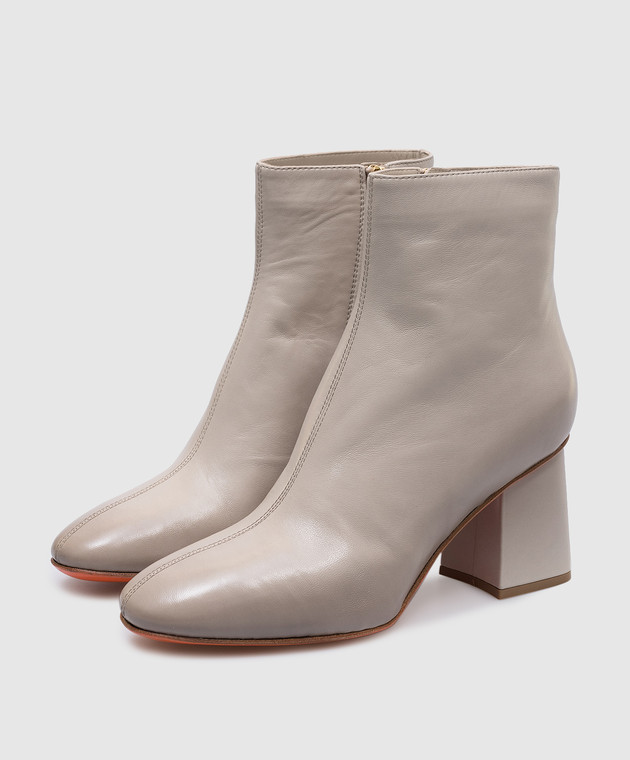 Santoni Сірі шкіряні ботильйони WTCS71141SX1NZZF зображення 2