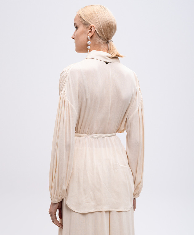 Twinset Бежева блуза з логотипом 251LM2GEE зображення 4