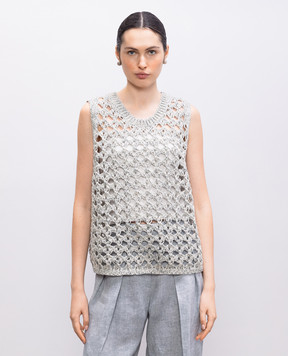 Brunello Cucinelli Зелений ажурний топ M3Y371020st
