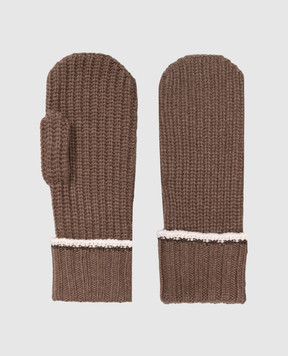 Brunello Cucinelli Коричневі рукавиці з кашеміру M12506389