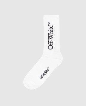 Off-White Белые носки с тканым логотипом OMRA085C99KNI001