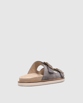 Brunello Cucinelli Серые замшевые шлепанцы Urban MZUSILY235