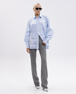 Vetements Блакитна сорочка з принтом UH76SH150L