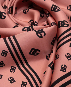 Dolce&Gabbana Розовый платок из шелка в принт логотипа. FN090RGDB7Z