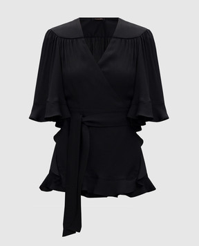 Twinset Черная блуза на запах с рюшами 251TS2240