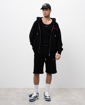 Off-White Чорна спортивна куртка з принтом емблеми Errow OMBE015S25FLE002
