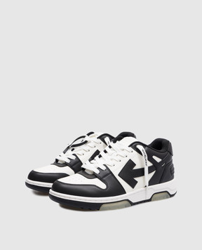 Off-White Чорні шкіряні кросівки Оut Оf Оffice з логотипом OMIA189C99LEA007