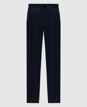 Brunello Cucinelli Синие брюки из шерсти ME226E1710