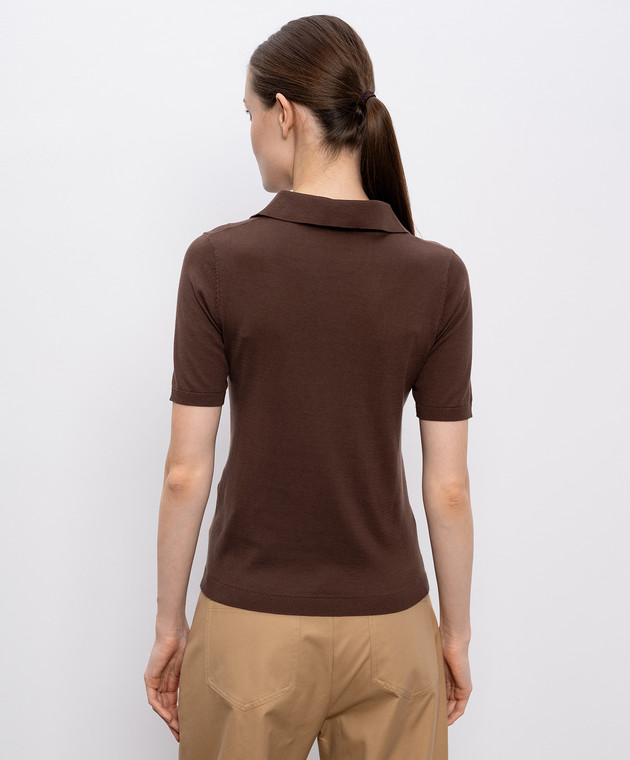 Max Mara Weekend - Коричневое поло RONCOLO с шелком RONCOLO купить