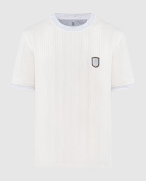 Brunello Cucinelli Біла футболка з нашивкою логотипа MW8451385T