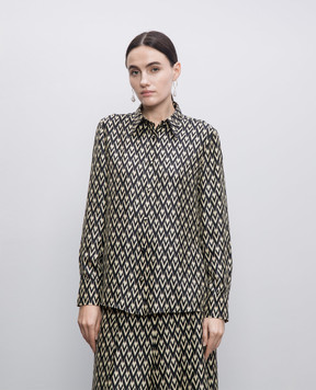 Valentino Черная блуза TOUTE LA V из шелка 6B3AB78390R