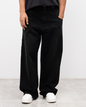 Vetements Чорні джинси з ефектом потертості UH76DP250B2