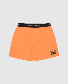 Dolce&Gabbana Детские оранжевые шорты для плавания с принтом логотипа DG L4J831G7BQW56