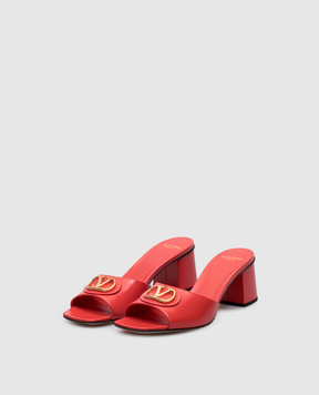 Valentino Красные кожаные мюли SLIDE 6W0S0MH7DSH