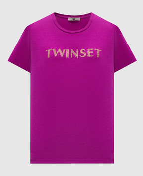 Twinset Фіолетова футболка з логотипом 251LB2MGG