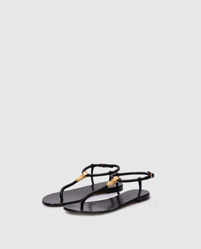 Giuseppe Zanotti Черные кожаные босоножки Ganass E500057