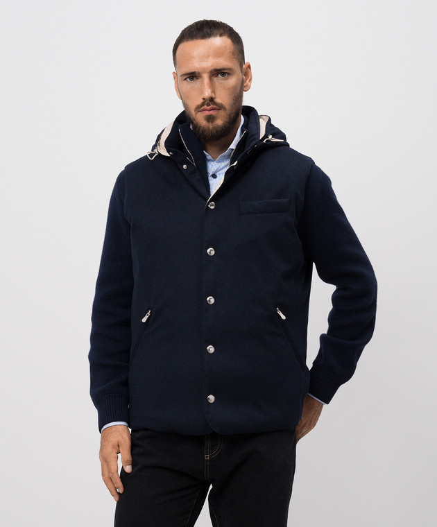 Brunello Cucinelli Синий жилет из шерсти MM4631775 изображение 3