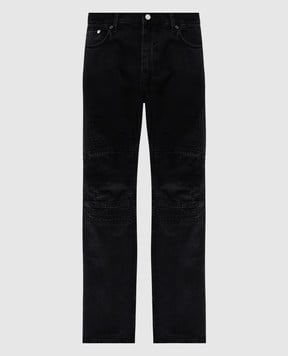 Helmut Lang Черные джинсы Moto с эффектом потертости O06DM204