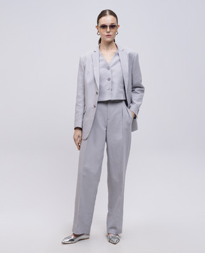 Twinset Фіолетовий жилет з льоном 251TP2761