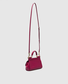 Dolce&Gabbana Рожева шкіряна сумка Sicily з металевим логотипом BB7116A1001