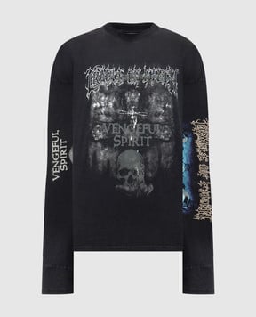 Vetements Чорний лонгслів Spirit з фігурним вирізом UCF76LS680M