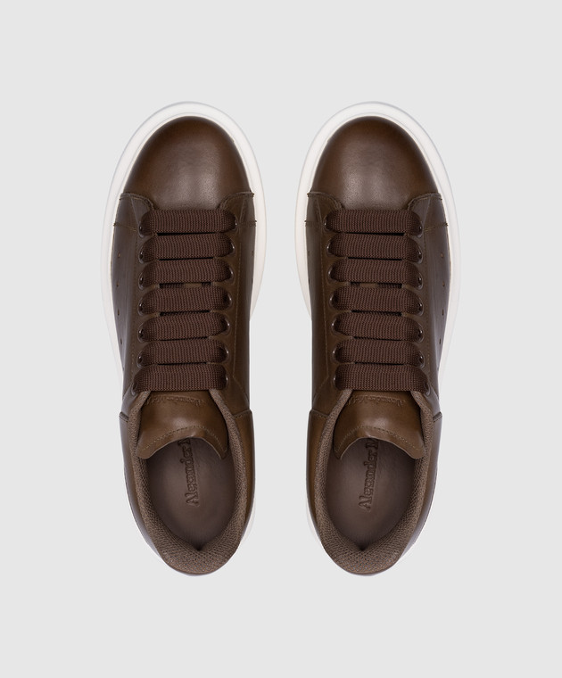 Alexander McQueen - Коричневые кожаные кроссовки 811362WHABB