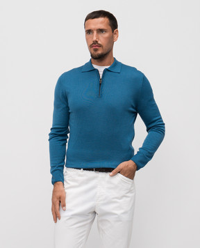 Canali Поло синее из шерсти MK01149C0572