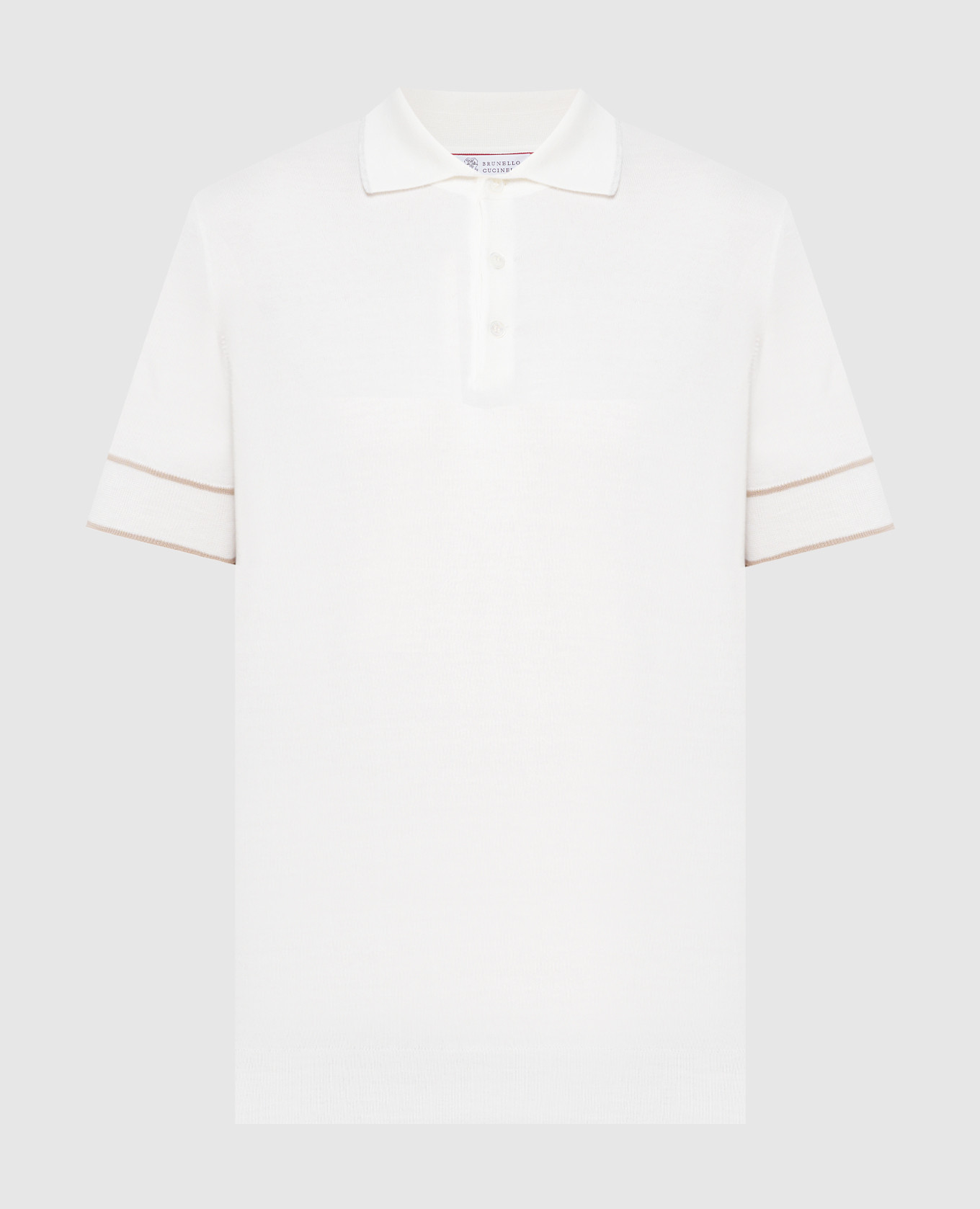 White polo with contrasting edging