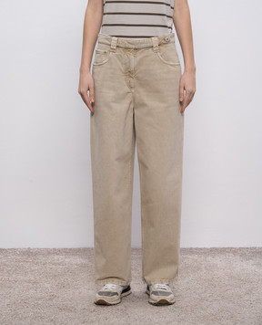 Brunello Cucinelli Бежеві джинси з ланцюжком моніль M0H81P5978