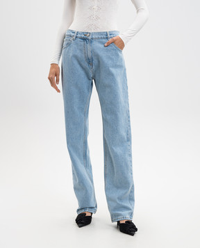 Magda Butrym Блакитні джинси з патчем логотипа DENIM09PANTS181725