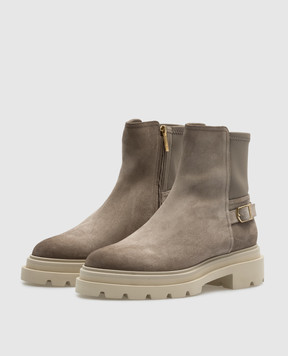 Santoni Серые замшевые ботинки WTEI71104GOMTHIO