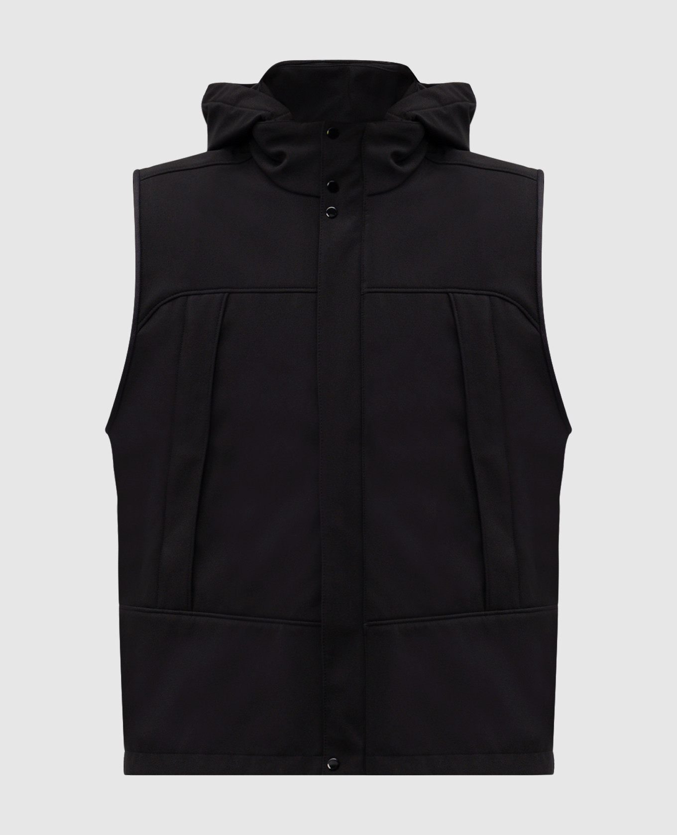 

Черный жилет с капюшоном, Верхняя одежда