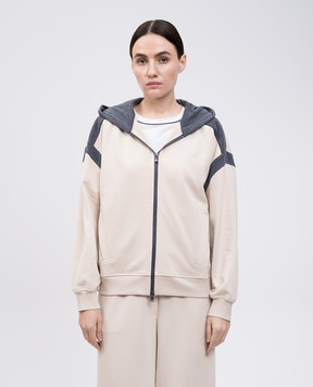 Brunello Cucinelli Бежевая спортивная куртка с цепочкой мониль MN05NVE306