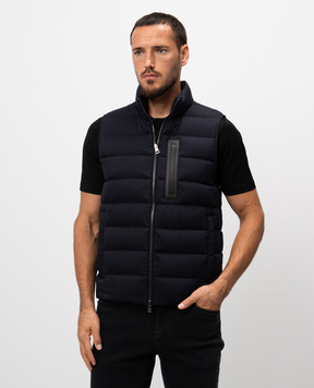 Moncler Синий пуховый жилет Giaf J20911A000345971P