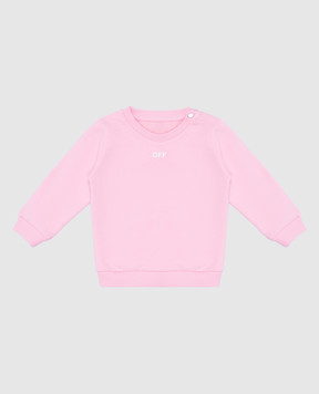 Off-White Детский розовый свитшот с логотипом OGXC001S25FLE003