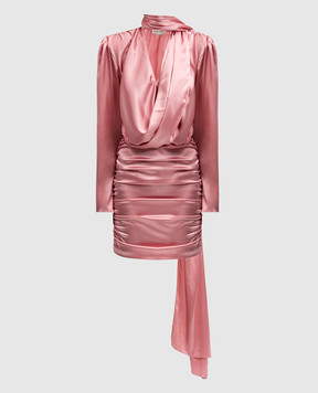 Magda Butrym Розовое платье из шелка с драпировкой DRESS14197424