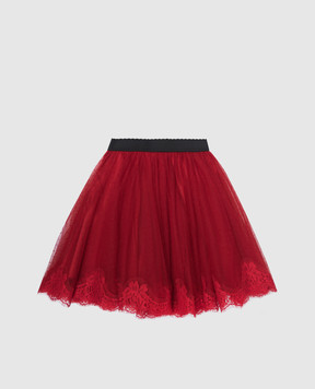 Dolce&Gabbana Детская красная юбка с кружевом с логотипом L55I43HLMT6