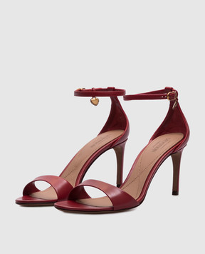Dolce&Gabbana Красные кожаные босоножки CR1774A5738