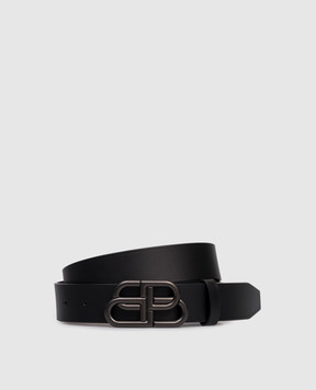 Balenciaga Чорний шкіряний ремінь BB 5703701CH55