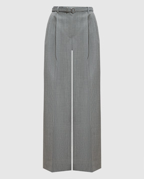 Jil Sander Серые брюки из шерсти в клеточку J02KA0278J40177