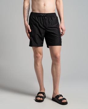 Dolce&Gabbana Чорні шорти для плавання з патчем логотипа M4E45TONO06