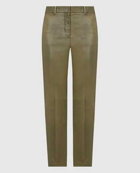 JOSEPH Кожаные брюки Coleman цвета хаки JF008117