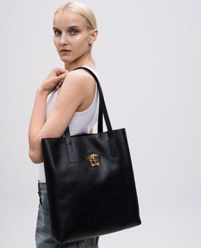 Versace Чорна шкіряна сумка тоут La Medusa 10200041A14675