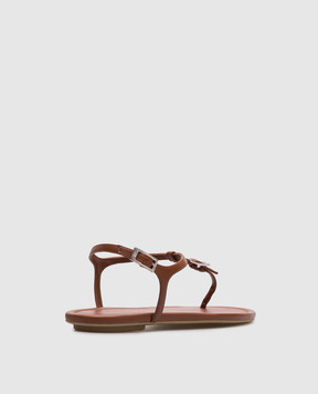 Stuart Weitzman Коричневі шкіряні сандалі GEORGIE SL049