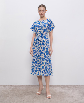 Max Mara Weekend Біла сукня CANNES із шовку в квітковий принт CANNES